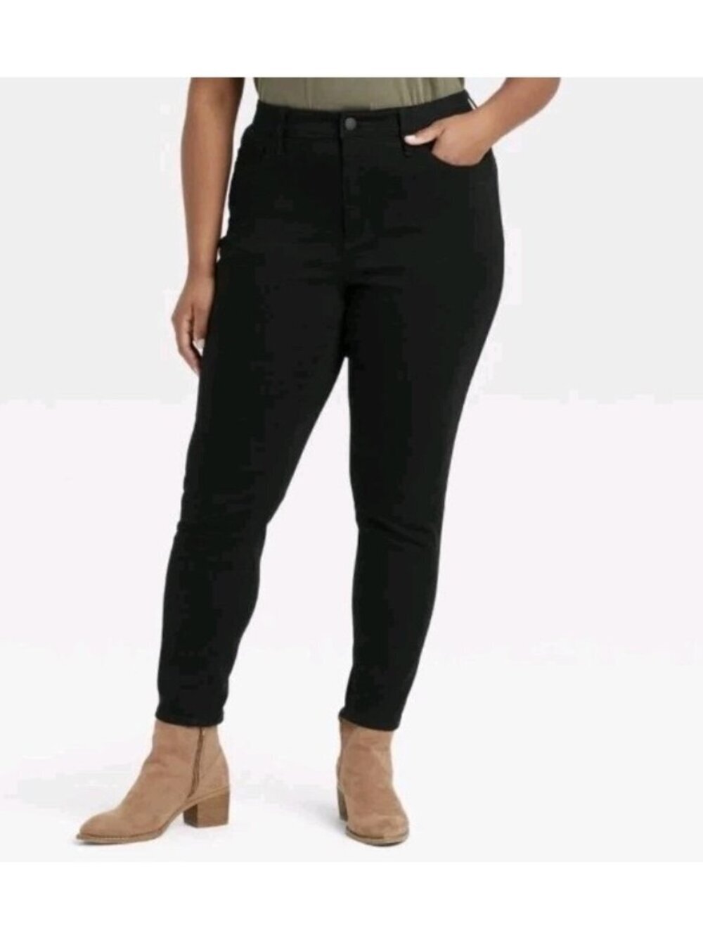 Universal Thread Size 6 Short Jeans No Fade Black High Rise Skinny New